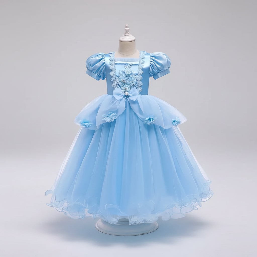 Halloween prinsessenjurk voor kinderen met tiara, toverstaf en accessoires