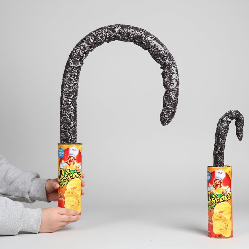 Halloween nepslang in blik voor kinderen, grappig speelgoed met veerbelaste springverrassing voor feestdecoratie