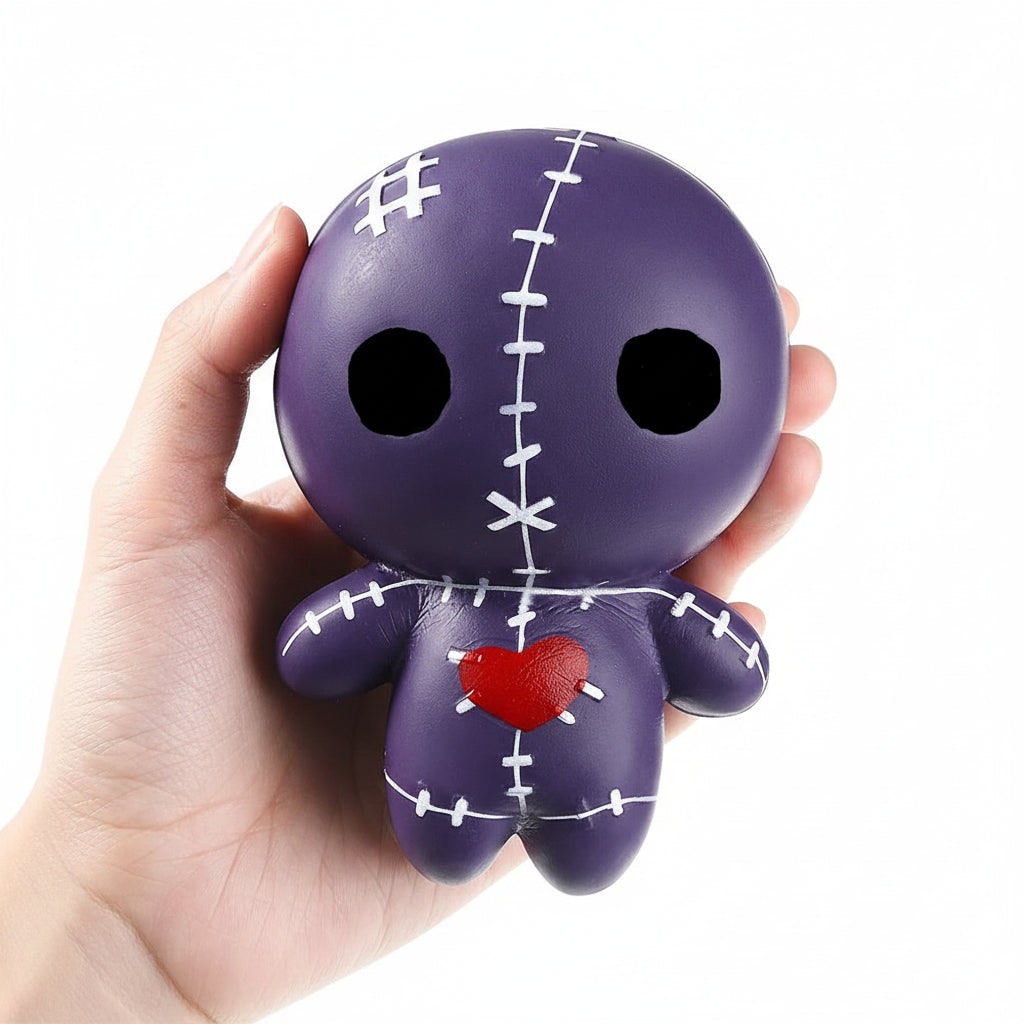 Kinder Halloween squishy speelgoed anti-stress met langzaam rijzend schuim voodoopop-design en gestikte details