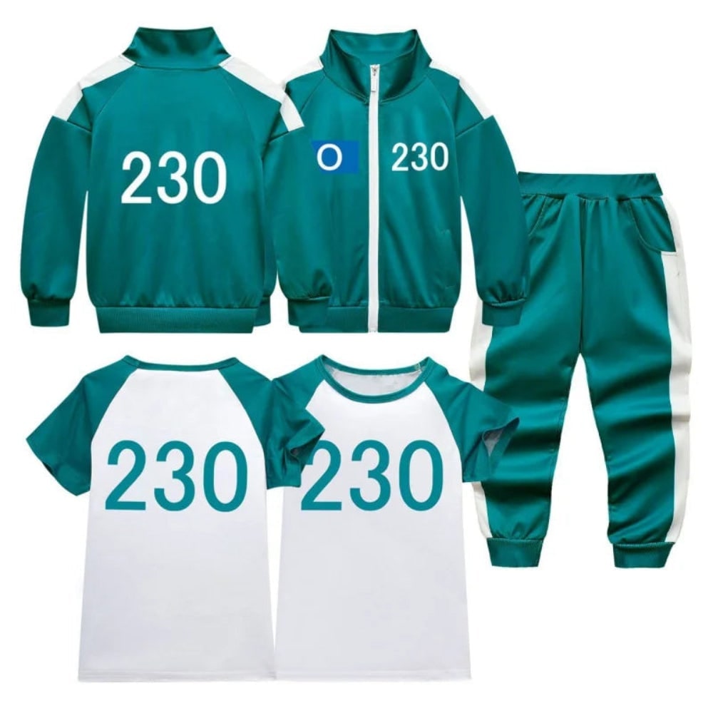 Halloween-kostuum Survival Game voor kinderen, driedelige set met jack, broek en t-shirt