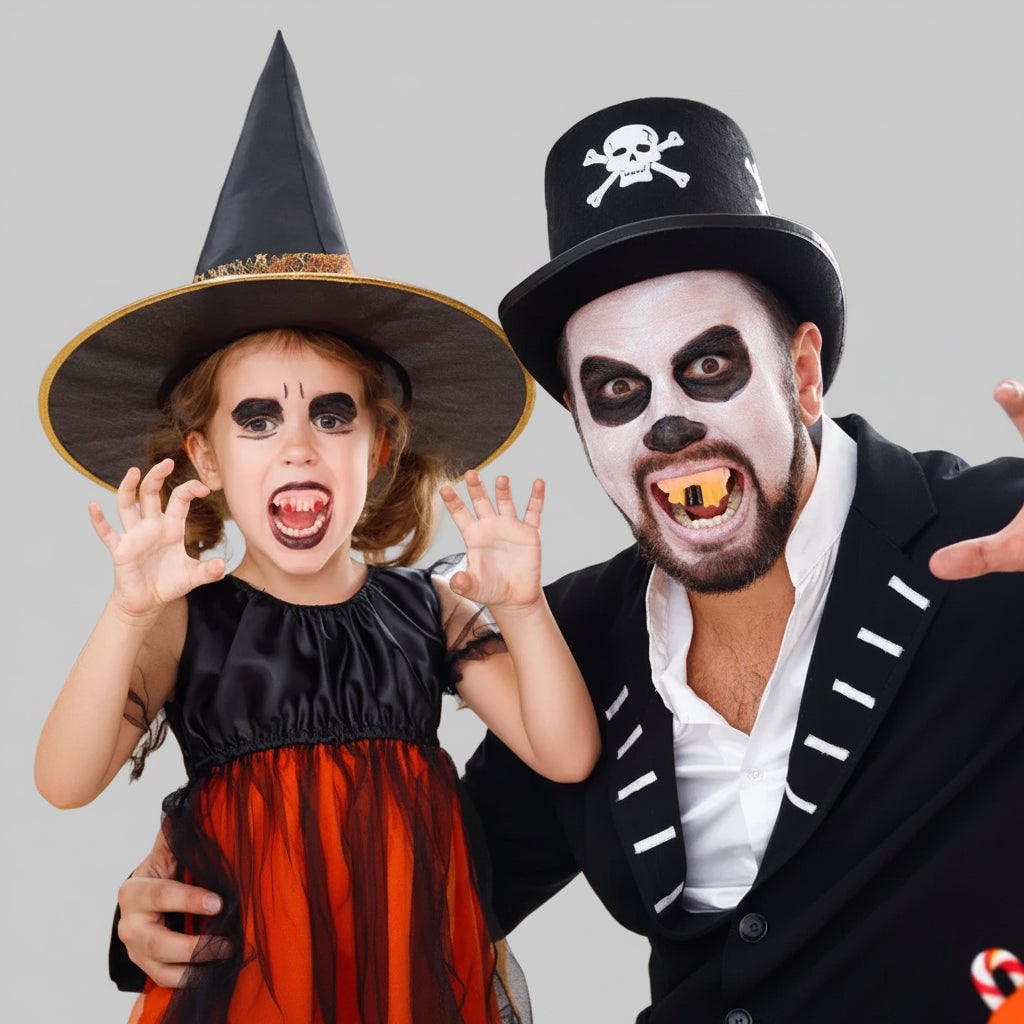 Halloween vampiertanden voor kinderen, opklikbare nepslagtanden en volledig kostuumgebit