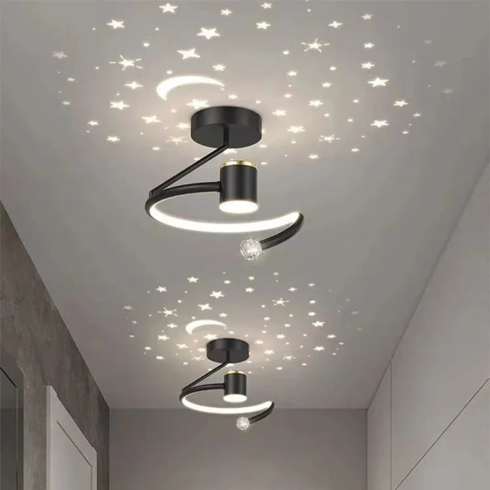 LED-plafondlamp voor kinderen met sterrenprojectie en dimbaar semi-inbouwontwerp voor de slaapkamer