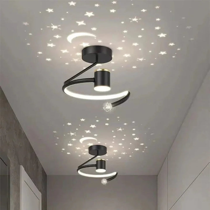LED-plafondlamp voor kinderen met sterrenprojectie en dimbaar semi-inbouwontwerp voor de slaapkamer