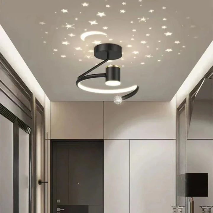 LED-plafondlamp voor kinderen met sterrenprojectie en dimbaar semi-inbouwontwerp voor de slaapkamer