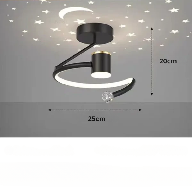 LED-plafondlamp voor kinderen met sterrenprojectie en dimbaar semi-inbouwontwerp voor de slaapkamer