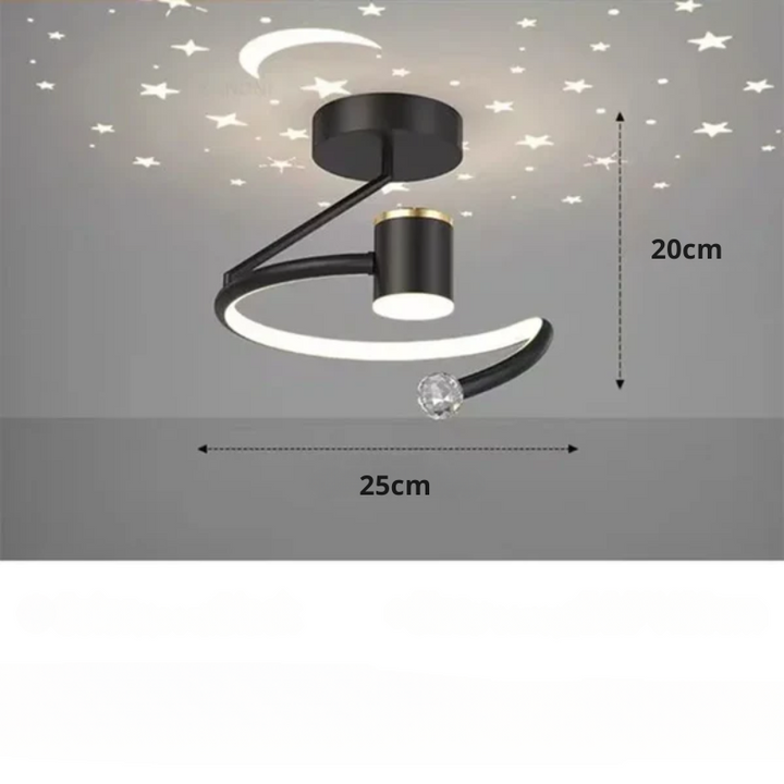 LED-plafondlamp voor kinderen met sterrenprojectie en dimbaar semi-inbouwontwerp voor de slaapkamer