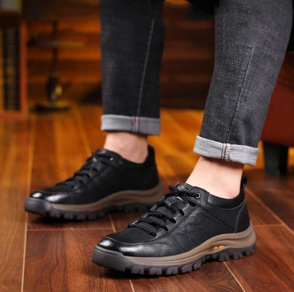 Orthopedische leren schoenen voor heren, comfortabel en waterdicht