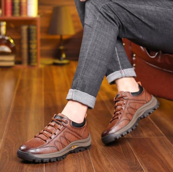 Orthopedische leren schoenen voor heren, comfortabel en waterdicht