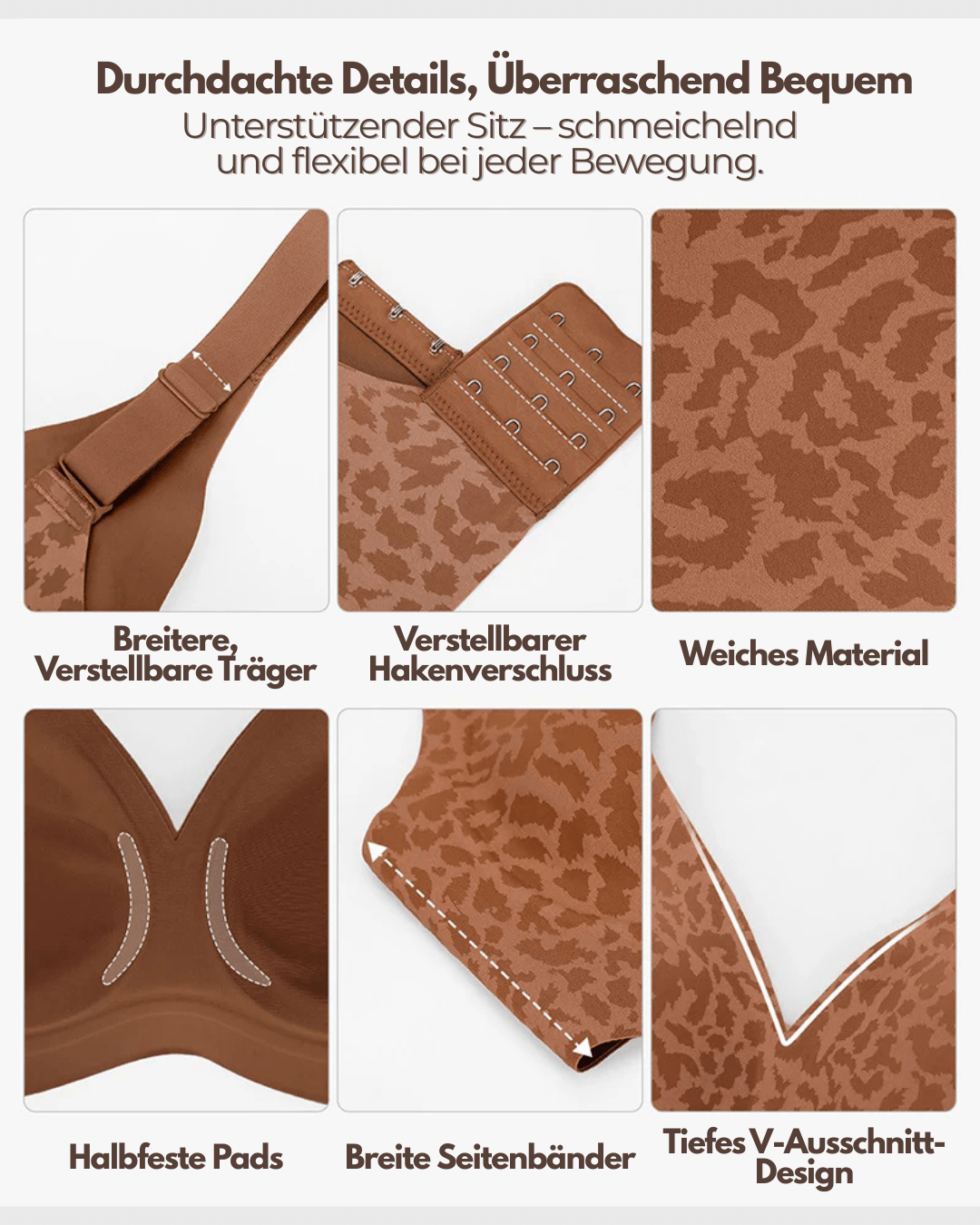 Draadloze comfort-bh met 3D-cups voor natuurlijke ondersteuning en draagcomfort de hele dag