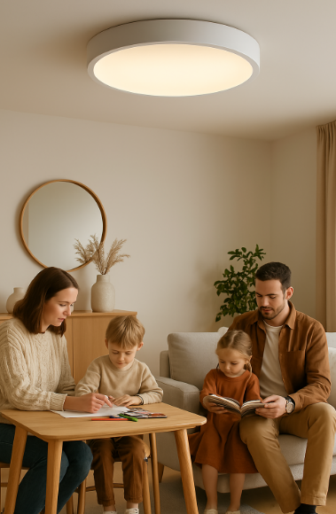 Ronde led-plafondlamp – Scandinavische stijl, duurzaam & sfeervol licht voor uw huis