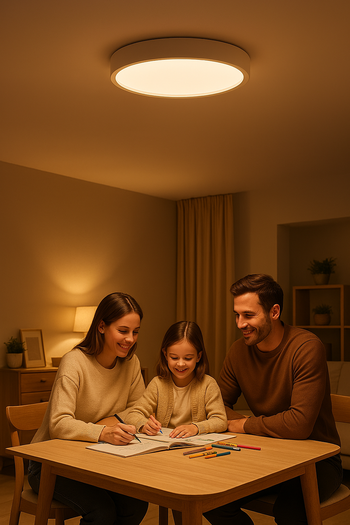 Ronde led-plafondlamp – Scandinavische stijl, duurzaam & sfeervol licht voor uw huis