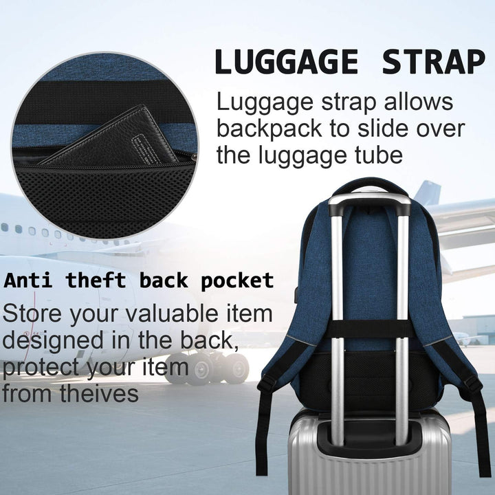 Slanke anti-diefstal laptoprugzak met USB-oplaadpoort