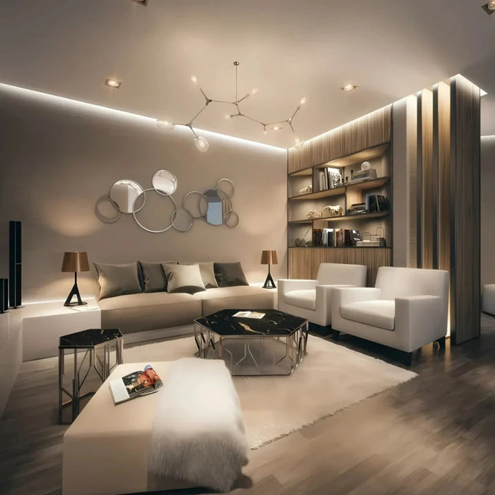 Ledstrip met bewegingssensor en geactiveerde verlichting voor slaapkamer, tape onder kast