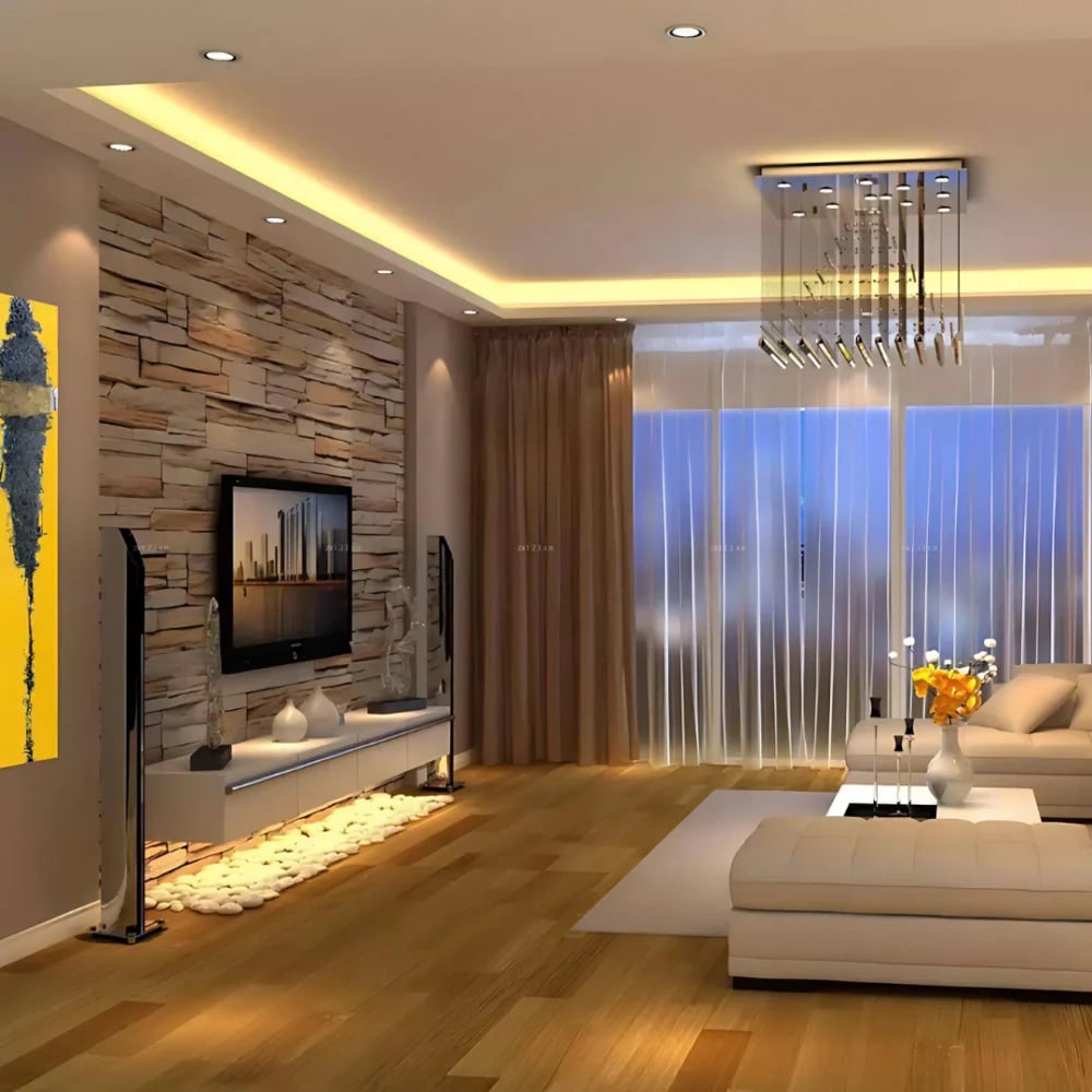 Ledstrip met bewegingssensor en geactiveerde verlichting voor slaapkamer, tape onder kast
