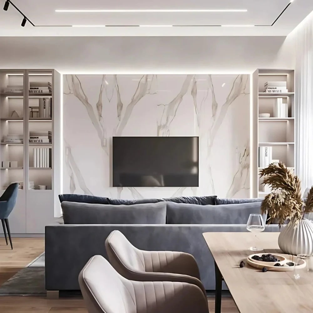 Ledstrip met bewegingssensor en geactiveerde verlichting voor slaapkamer, tape onder kast