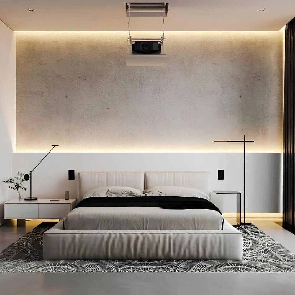 Ledstrip met bewegingssensor en geactiveerde verlichting voor slaapkamer, tape onder kast