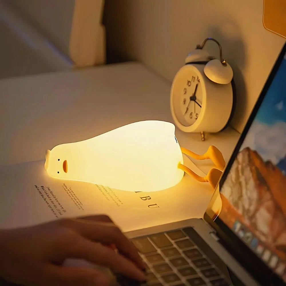 LED-nachtlampje oplaadbaar siliconen draagbaar squishy dier warmwit