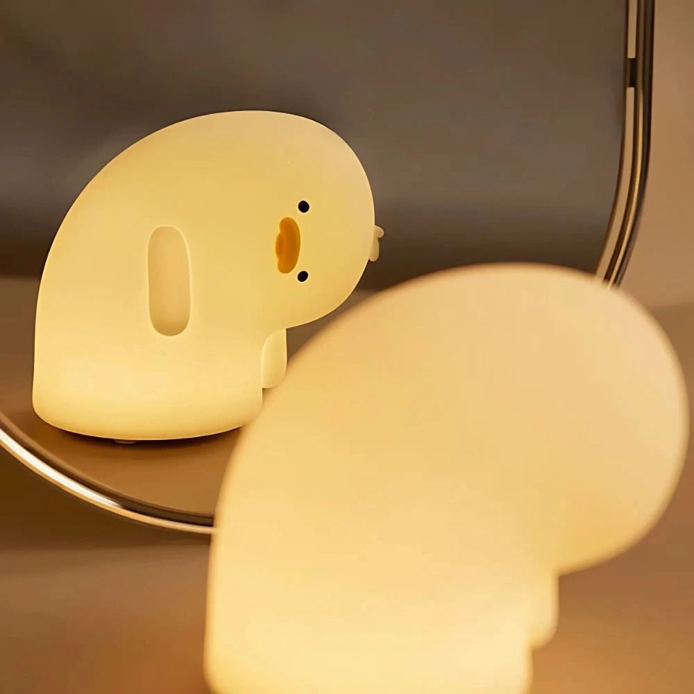 LED-nachtlampje oplaadbaar siliconen draagbaar squishy dier warmwit