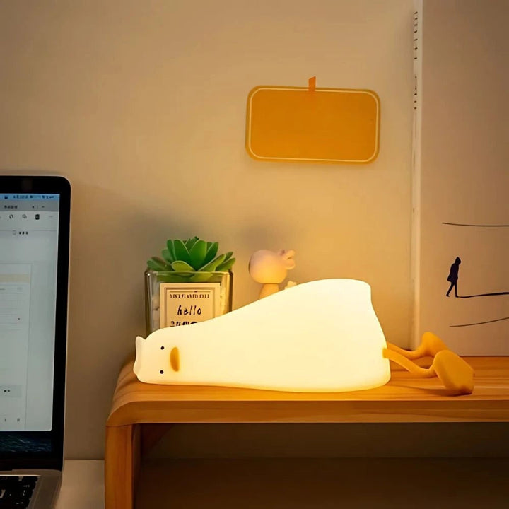 LED-nachtlampje oplaadbaar siliconen draagbaar squishy dier warmwit