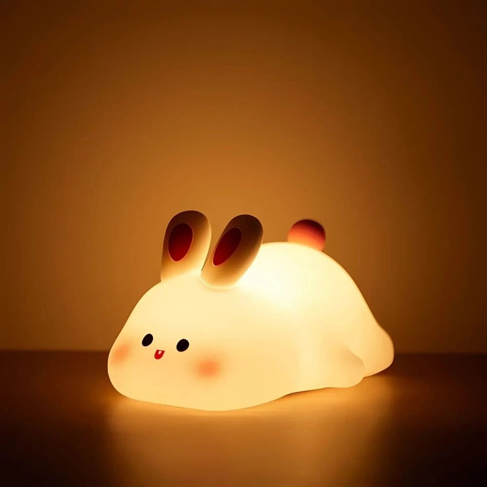LED-nachtlampje oplaadbaar siliconen draagbaar squishy dier warmwit