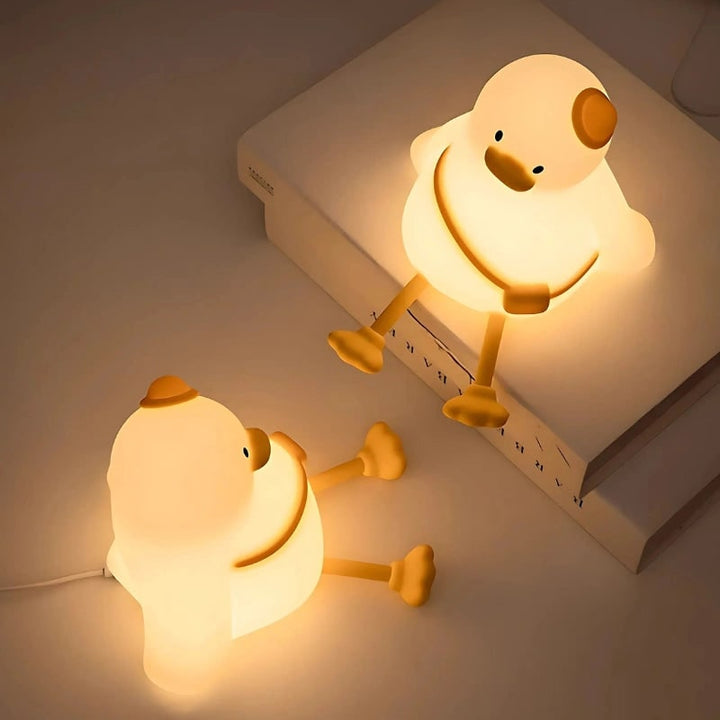 LED-nachtlampje oplaadbaar siliconen draagbaar squishy dier warmwit