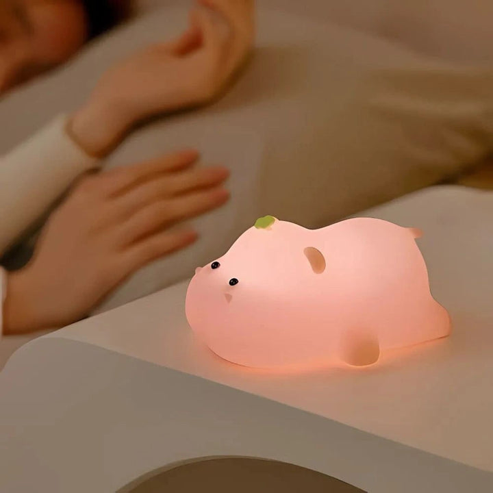 LED-nachtlampje oplaadbaar siliconen draagbaar squishy dier warmwit
