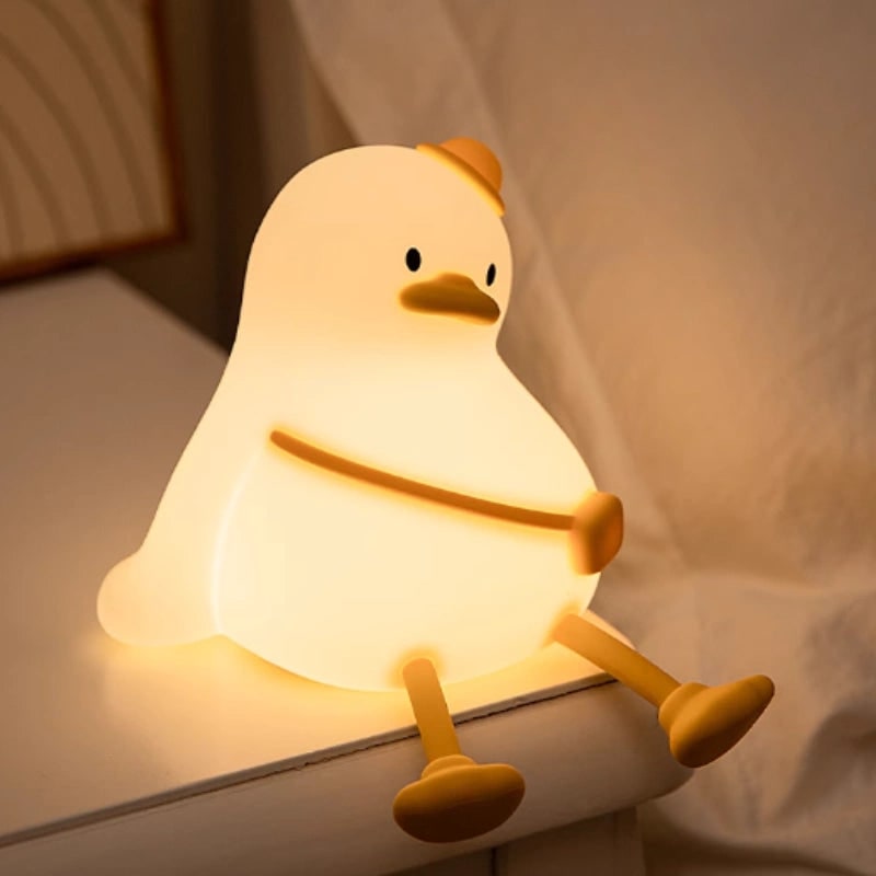 LED-nachtlampje oplaadbaar siliconen draagbaar squishy dier warmwit
