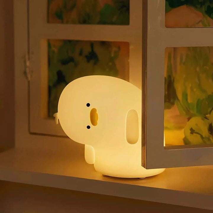 LED-nachtlampje oplaadbaar siliconen draagbaar squishy dier warmwit
