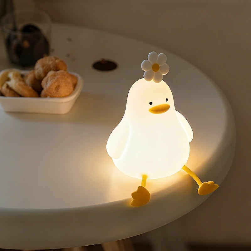 LED-nachtlampje oplaadbaar siliconen draagbaar squishy dier warmwit