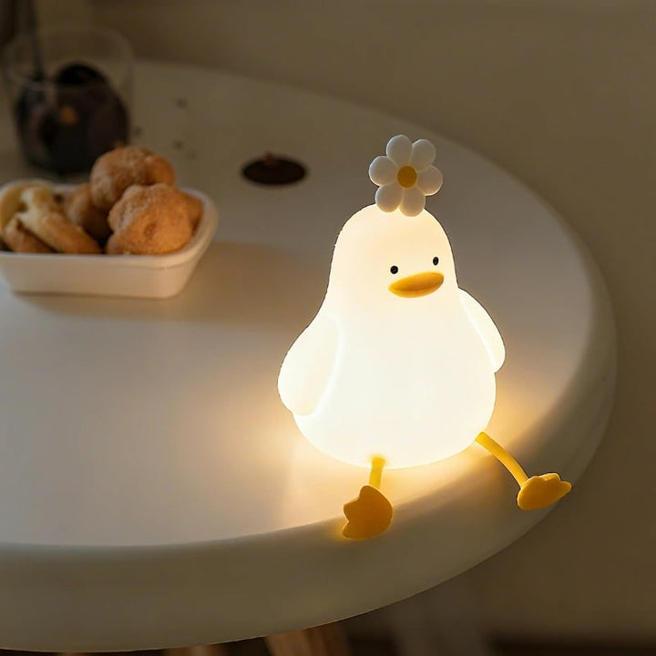 LED-nachtlampje oplaadbaar siliconen draagbaar squishy dier warmwit