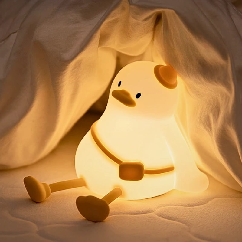LED-nachtlampje oplaadbaar siliconen draagbaar squishy dier warmwit