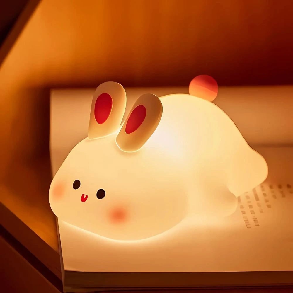 LED-nachtlampje oplaadbaar siliconen draagbaar squishy dier warmwit