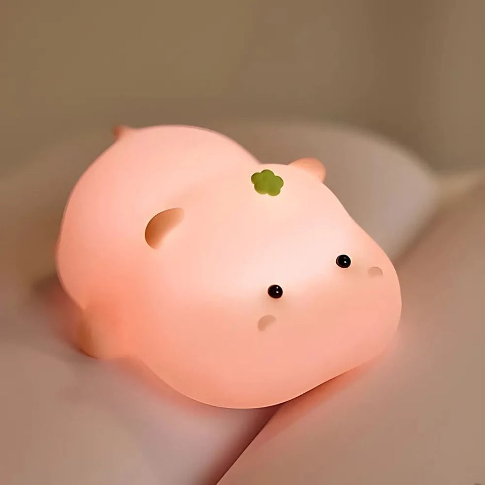 LED-nachtlampje oplaadbaar siliconen draagbaar squishy dier warmwit