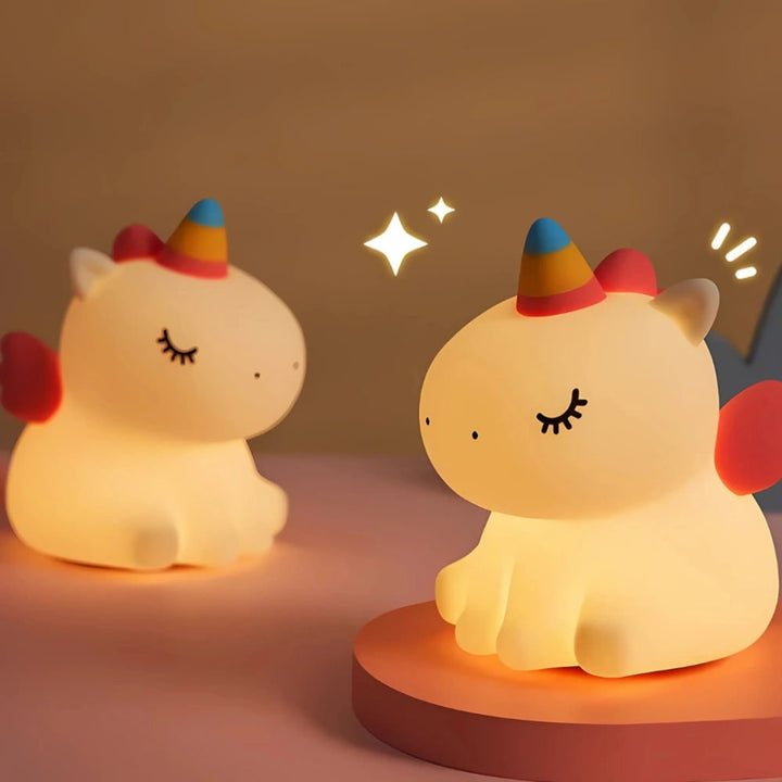 LED-nachtlampje oplaadbaar siliconen draagbaar squishy dier warmwit