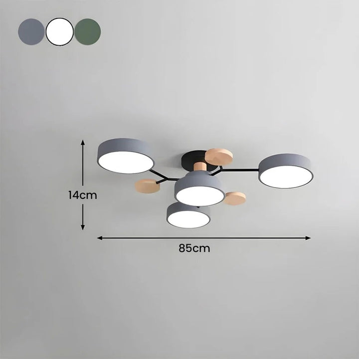 LED semi-plafondlamp armatuur met moderne houten accenten voor keuken eetkamer