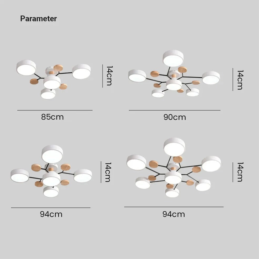 LED semi-plafondlamp armatuur met moderne houten accenten voor keuken eetkamer