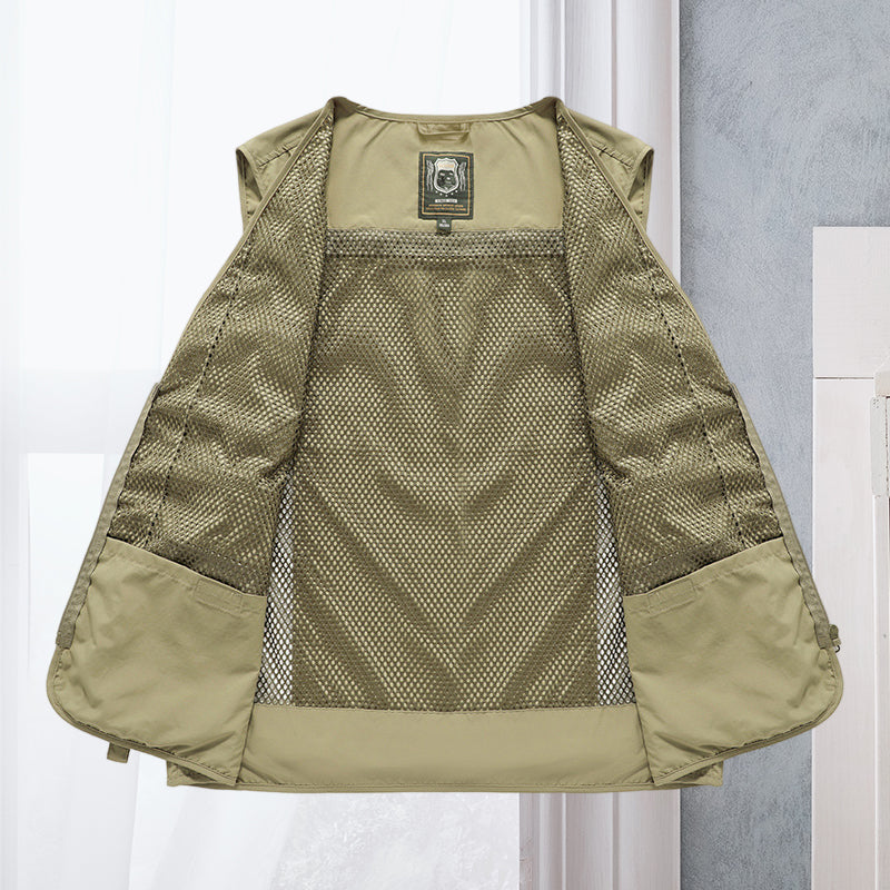 Outdoorvest met meerdere zakken - Lichtgewicht, Ademend
