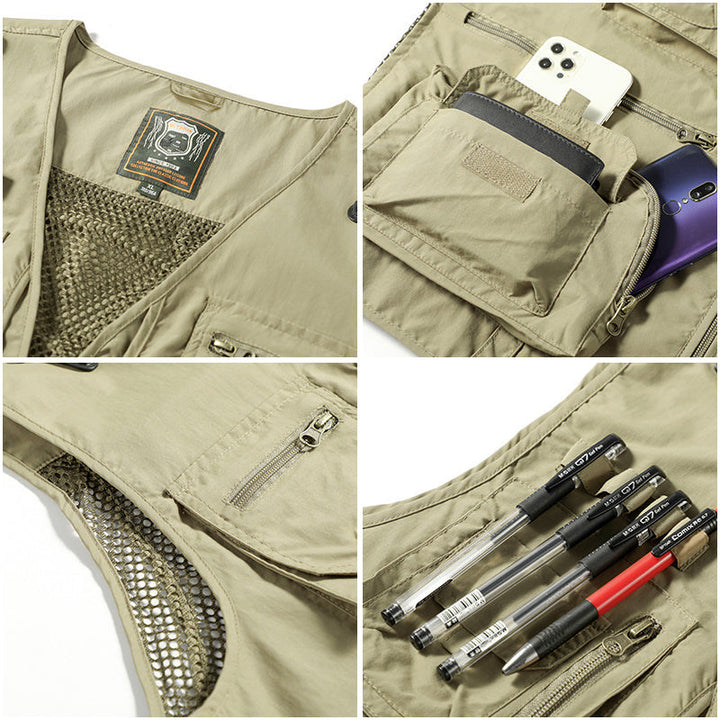 Outdoorvest met meerdere zakken - Lichtgewicht, Ademend