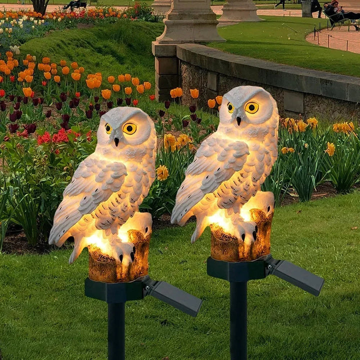 Uilen-tuinlamp op zonne-energie met warmwitte led, waterdicht IP65, 45 cm
