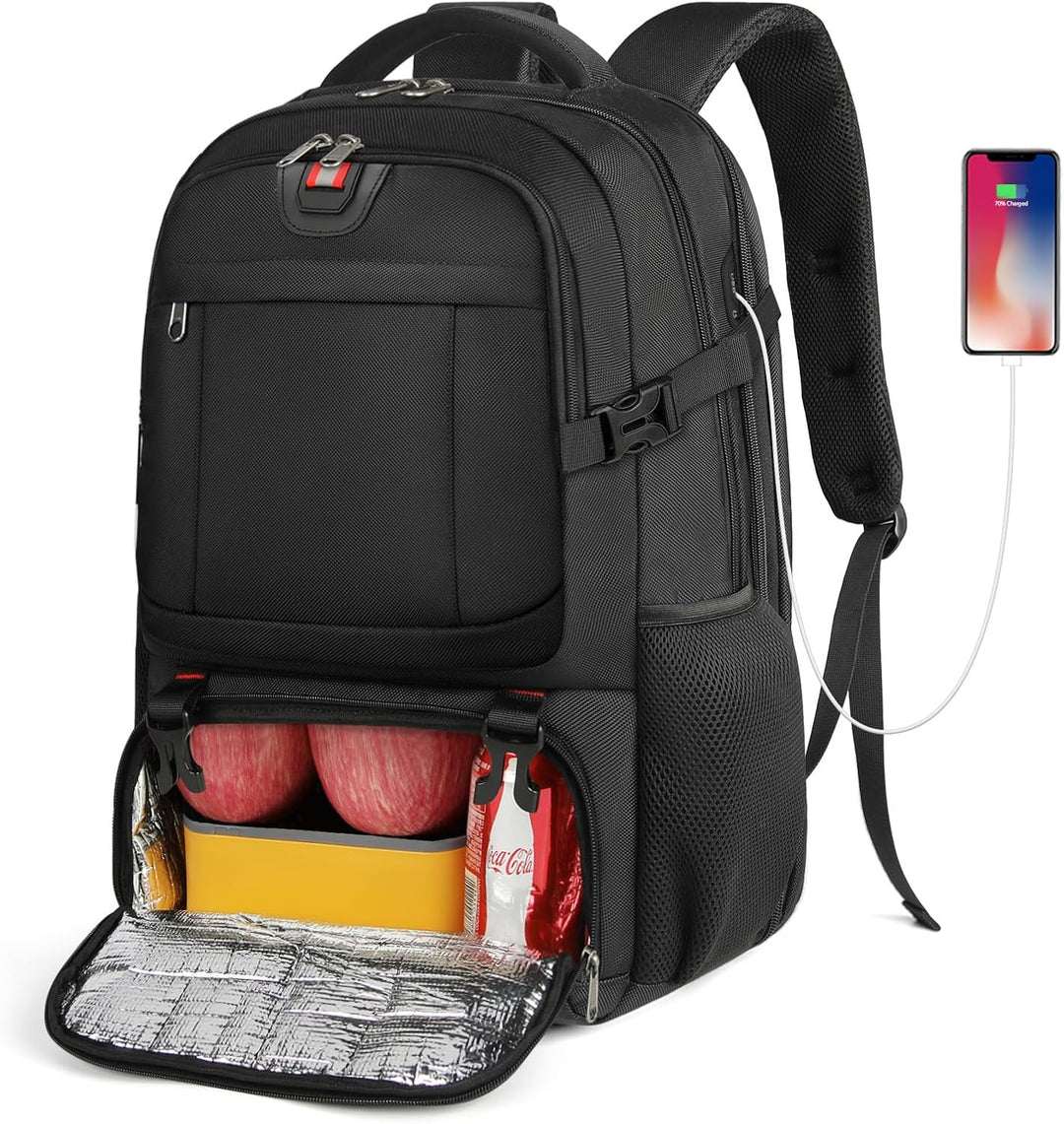 Extra Grote Reisrugzak voor Lunch en Laptop met USB-oplaadpoort