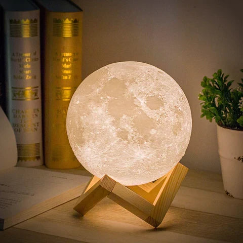 Magische Maanlamp - Draadloze Touchbediening | Houten Voet