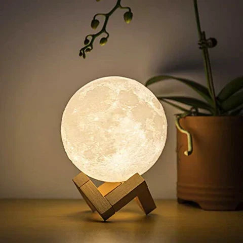 Magische Maanlamp - Draadloze Touchbediening | Houten Voet