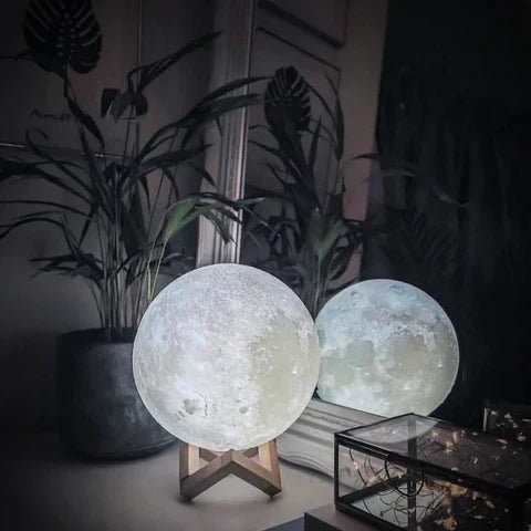 Magische Maanlamp - Draadloze Touchbediening | Houten Voet