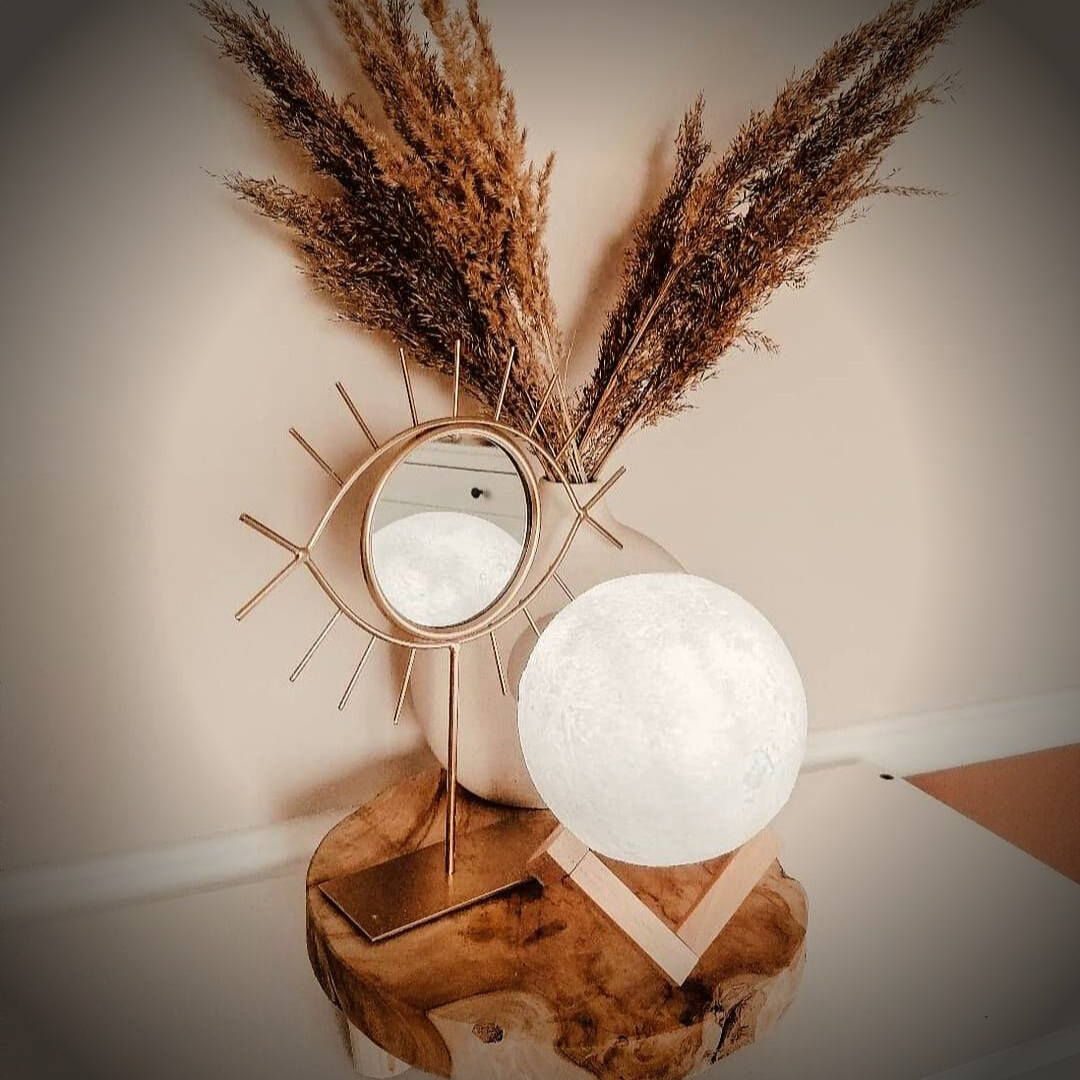 Magische Maanlamp - Draadloze Touchbediening | Houten Voet