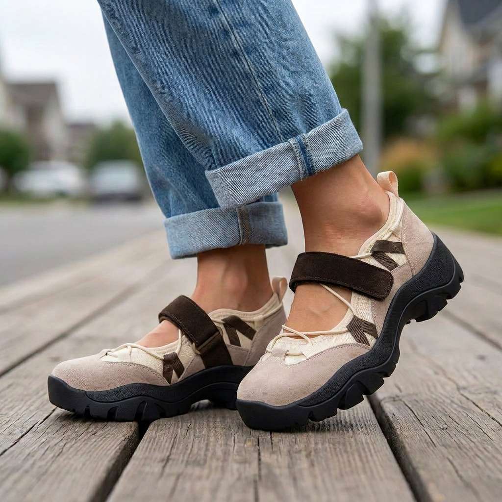 Comfortabele damesslippers met klittenbandbandje | Lichte instapschoenen
