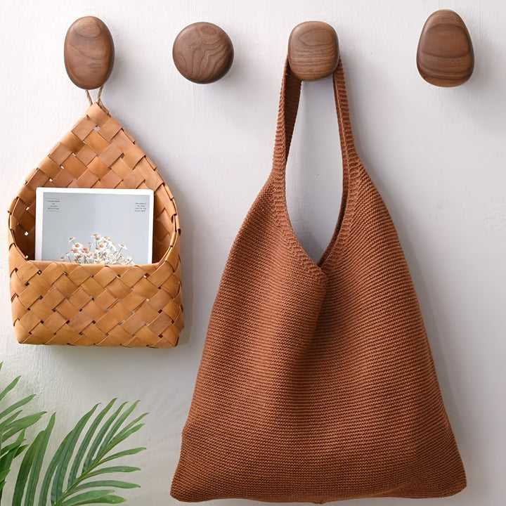 Set Ronde Houten Wandhaken voor Jassen, Wandmontage