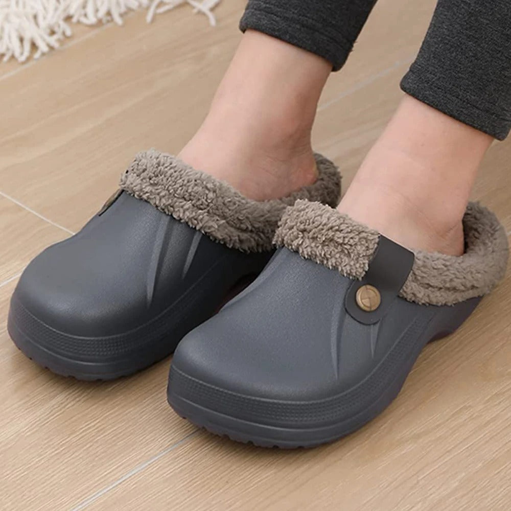 Waterdichte winterclogs voor heren met bontvoering en antislipzool