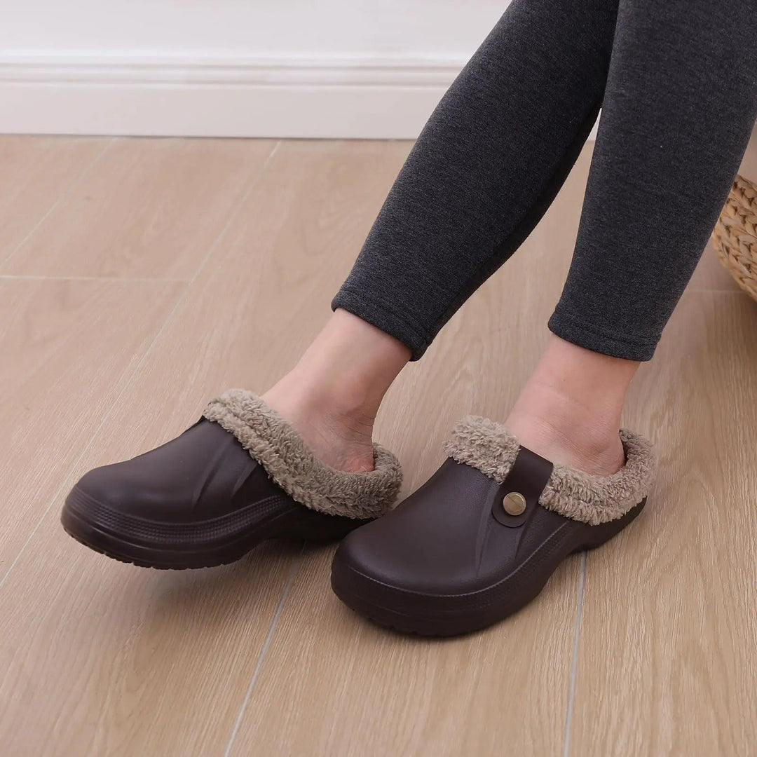 Waterdichte winterclogs voor heren met bontvoering en antislipzool