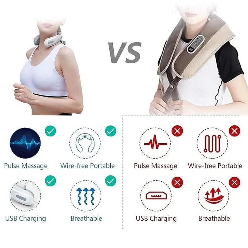 Luxe Nekmassageapparaat – 4-in-1 Massageapparaat met Warmte en Trilling