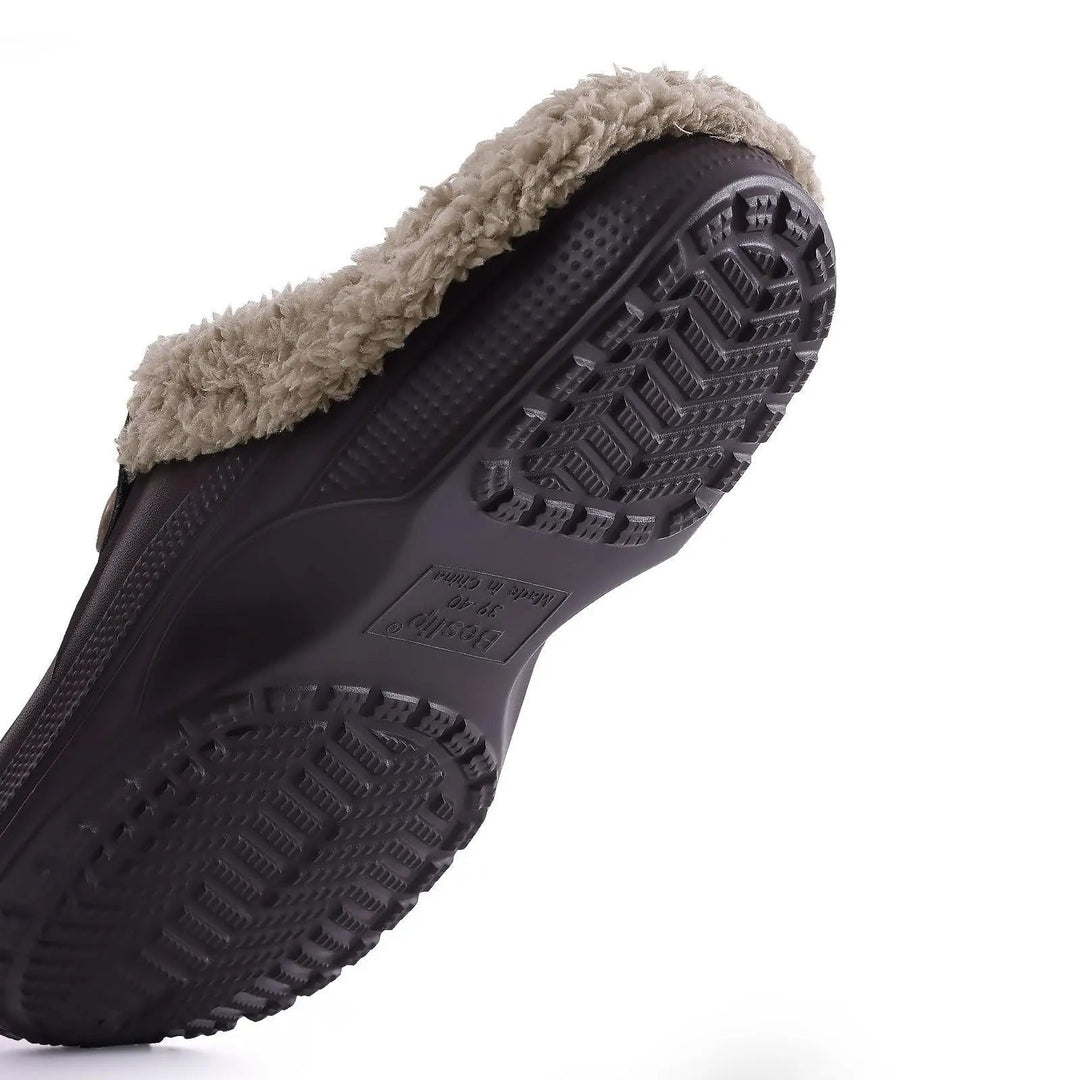 Waterdichte winterclogs voor heren met bontvoering en antislipzool